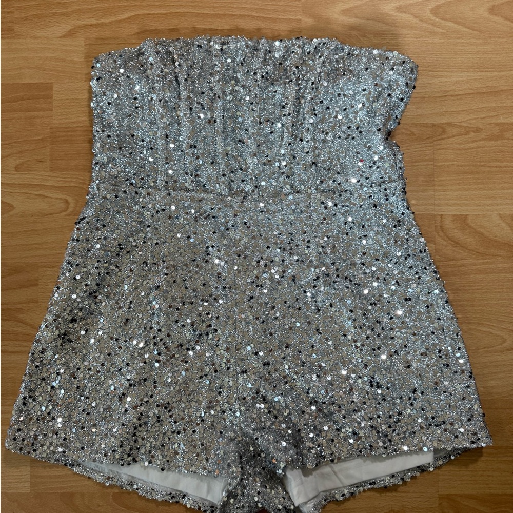 NWT Selfie Leslie Sequin Romper